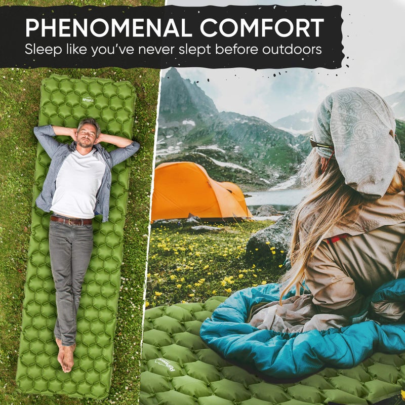 POWERLIX Ultralight Inflatable Camping Sleeping Pad - Camping Mattress Sleeping Mat for Backpacking, Hiking, Compact Lightweight Sleeping Pad for Camping, Inflation Bag/Repair Kit Included - Image 2
